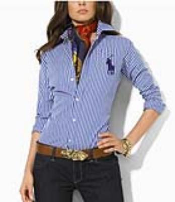 Cheap Ralph Lauren Women's long sleeve stripped dress shirts wholesale No. 811